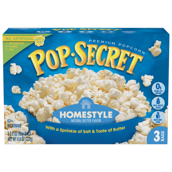 Pop Secret Popcorn, Premium, Homestyle, Natural Butter Flavor (9.6 oz