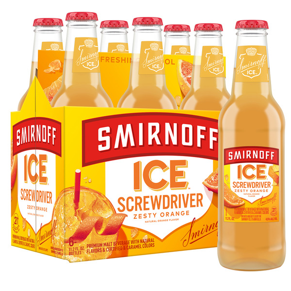 Smirnoff Ice Screwdriver, 6 pack Bottles, 11.2 fl oz, 4.5% ABV
