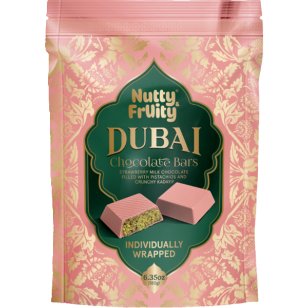 Nutty & Fruity Dubai Strawberry Milk Chocolate Bars