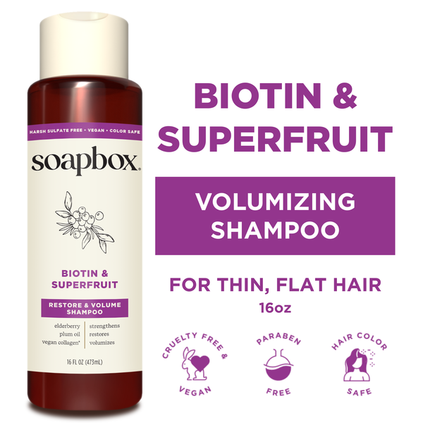 Soapbox Biotin & Superfruit Volumizing Shampoo for Thin Hair Same
