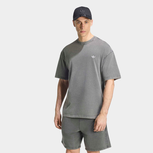 adidas Men's Originals Trefoil Essentials Washed Loose Dropped Shoulder T-Shirt, L - Grey Six