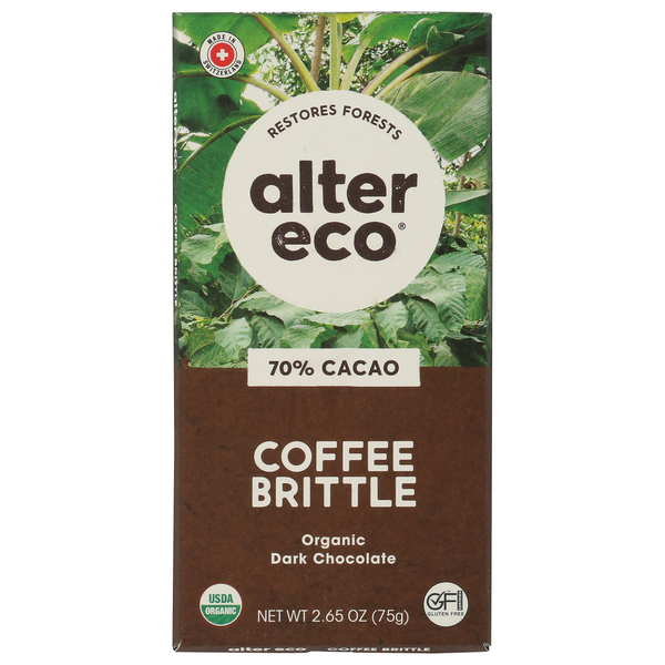 Alter Eco Organic 70% Cacao Coffee Brittle Dark Chocolate Bar Same