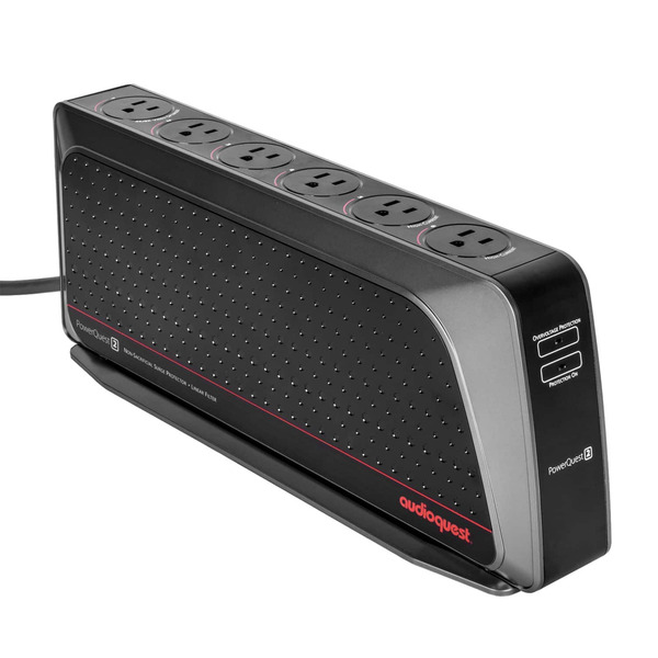 AudioQuest CleanScreen Black & Silver PowerQuest 6-Outlet 2-USB Surge Protector