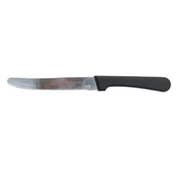 Black Steer Deluxe Steak Knife, 4-5/8" serrated blade, black handle - 2 dozen