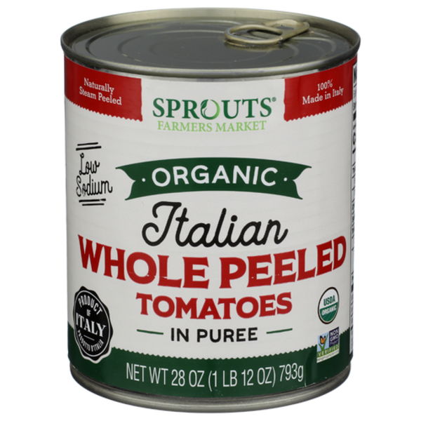 Sprouts Organic Low Sodium Whole Peeled Tomatoes In Puree
