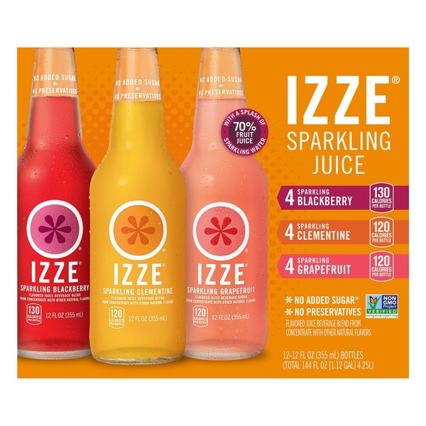 Izze Variety Pack Sparkling Juice (144 fl oz) from Costco Instacart