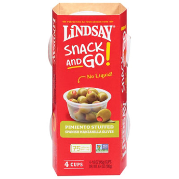 Lindsay Snack and Go Pimiento Stuffed Spanish Manzanilla Olives