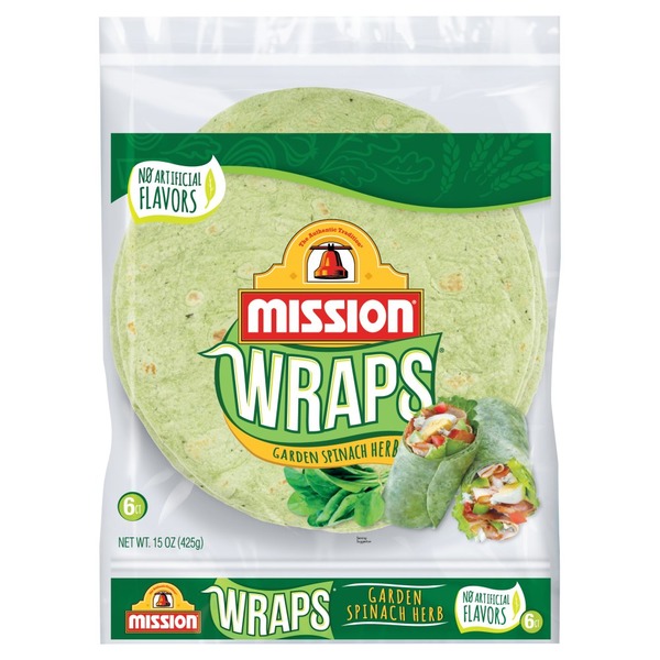 Mission Wraps Garden Spinach Herb Tortillas (6 ct) from Walmart Instacart