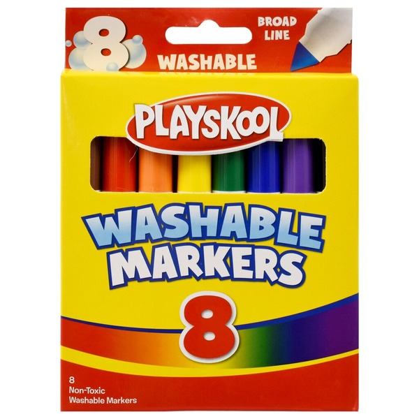 Playskool Markers Broad Line Washable Non-Toxic 8ct Same-Day