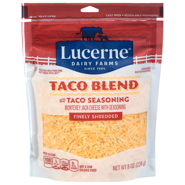 Lucerne Finely Shredded Cheese, Taco Blend