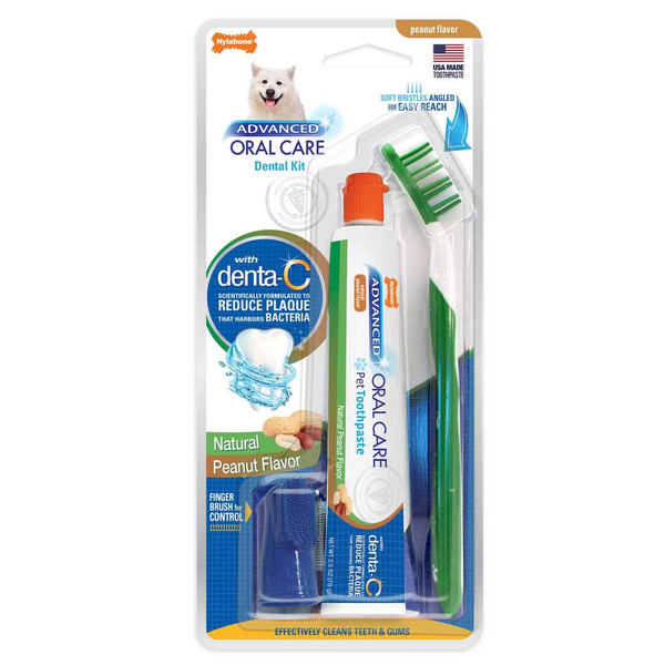 Nylabone Advanced Oral Care Complete Natural Dog Dental Kit 3 Piece Kit