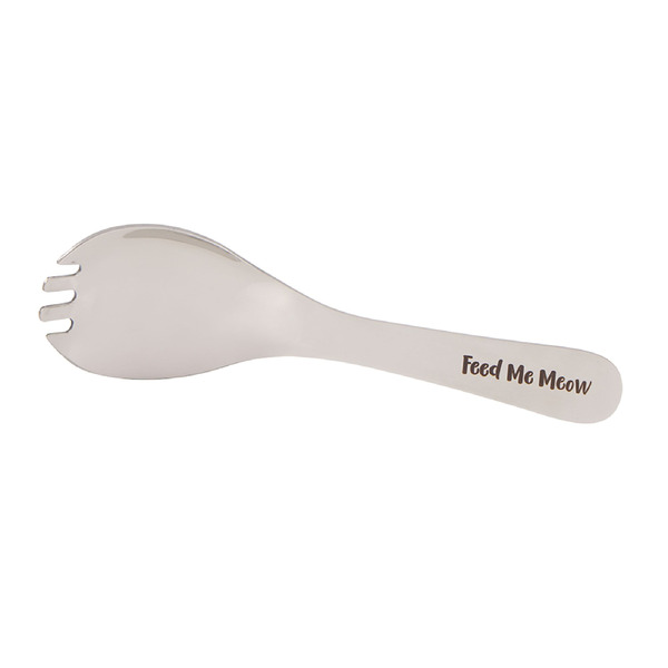 Whisker City Feed Me Meow Spork - Silver