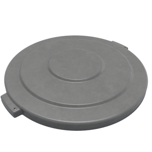 Round Waste Bin Trash Container Lid 44 Gallon - Gray