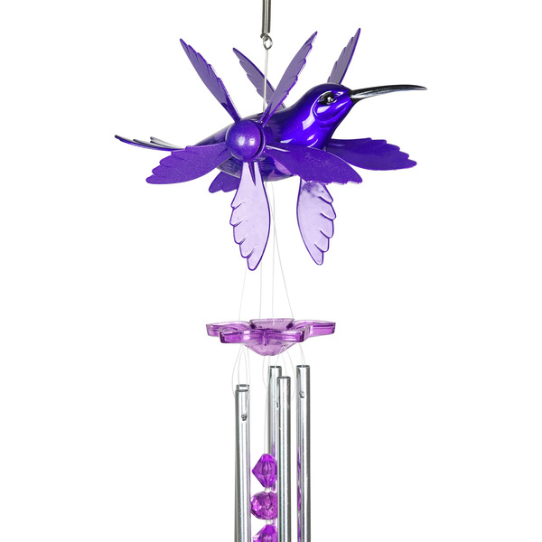 Exhart 17.99-in MultiColor Metal Hummingbird Wind Chime