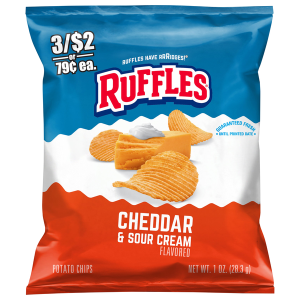 Ruffles Potato Chips, Cheddar & Sour Cream