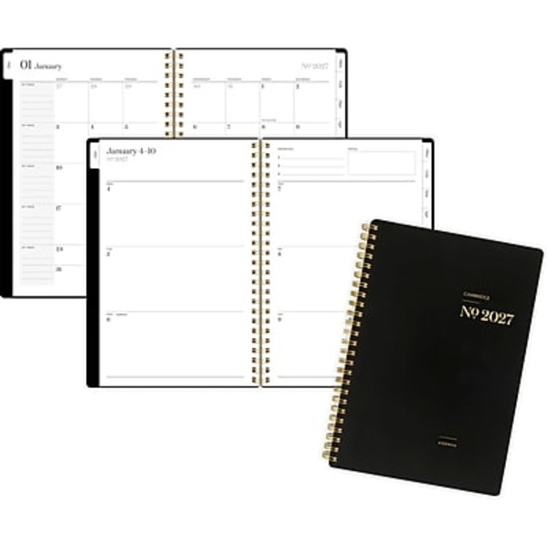 Cambridge WorkStyle Weekly & Monthly Planner, 5.5 x 8.5 in - Black