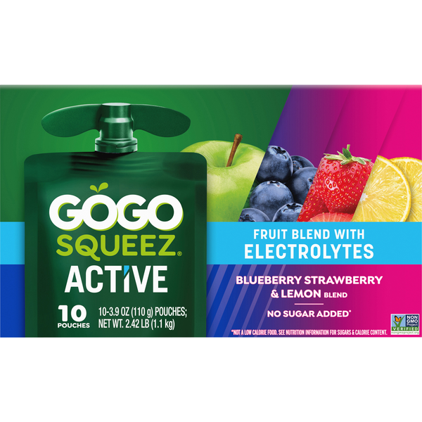 その他 GOGO GoGo Squeez Active Electrolyte Blueberry Strawberry & Lemon Fruit