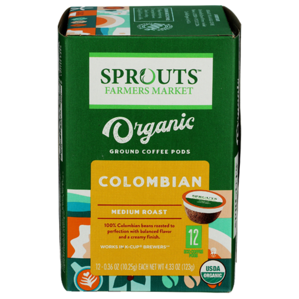 Sprouts Organic Colombian Coffee Pods 12 Pack