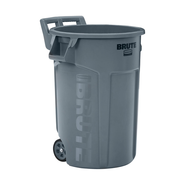 Rubbermaid BRUTE 32 Gallon Gray Resin Commercial Wheeled Indoor/Outdoor Lidless Trash Can
