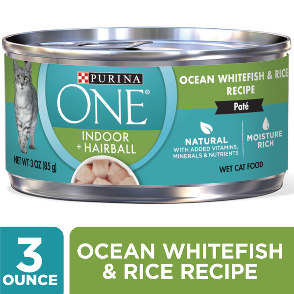 Purina ONE Indoor, Natural, High Protein Pate Wet Cat Food, Indoor  Advantage Ocean Whitefish & Rice Same-Day Delivery or Pickup | Woodman's  Food Markets