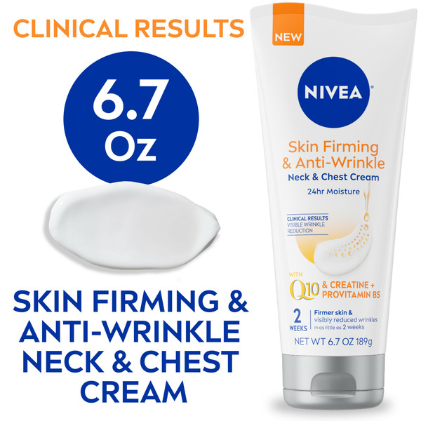 NIVEA Q10 Skin Firming And Anti-Wrinkle Neck And Chest Cream, Anti-Wrinkle Cream - 6.7 oz