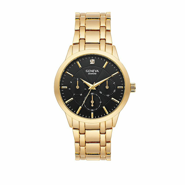 GE neva Men's Diamond Accent Bracelet Watch - Gold Tone
