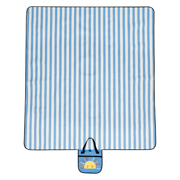 ALDI Huntington Home Stripes Fold Up Picnic Blanket Blue SameDay Delivery or Pickup Aldi
