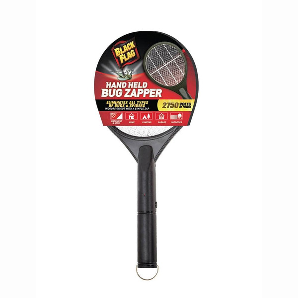 Black Flag Portable Handheld Bug Zapper Insect Killer Racket, Black