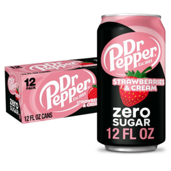 Dr Pepper Zero Sugar Strawberries & Cream Soda