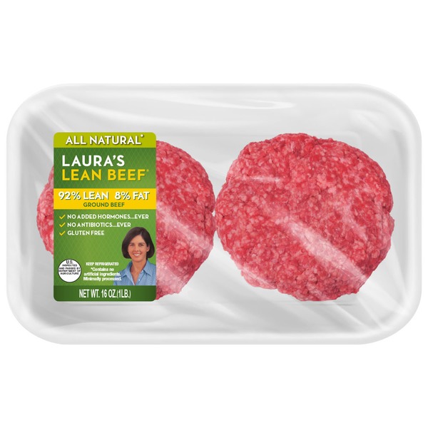 Laura's Lean 92 All Natural Lean Ground Beef Patties (16 oz) from