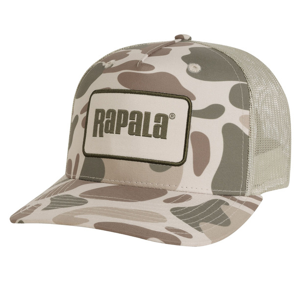 Rapala Tan Camo Black Logo Fishing Hat