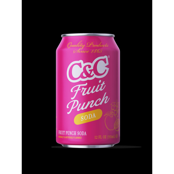 C&C- Fruit Punch Soda - 24/12 oz cans
