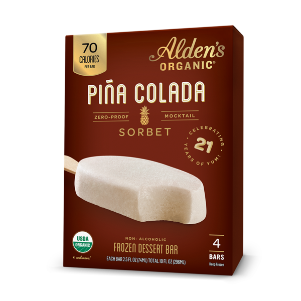 Alden's Organic Organic Pina Colada Sorbet Dessert Bars 4 Pack