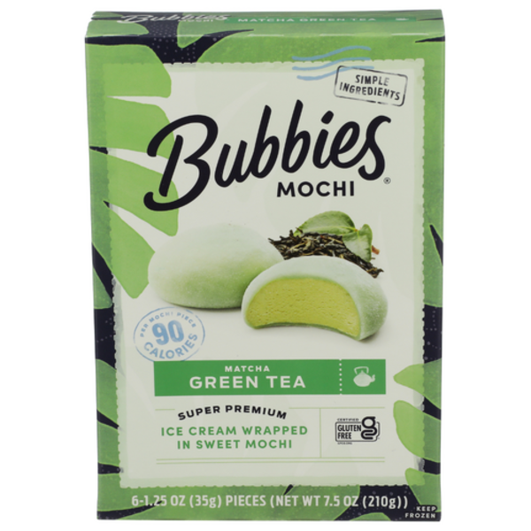 Bubbies Hawaii Mochi Green Tea Ice Cream Bites 6 Pack Same-Day