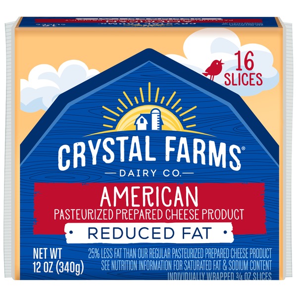 Crystal Farms Reduced Fat American Cheese Slices (12 oz) Instacart