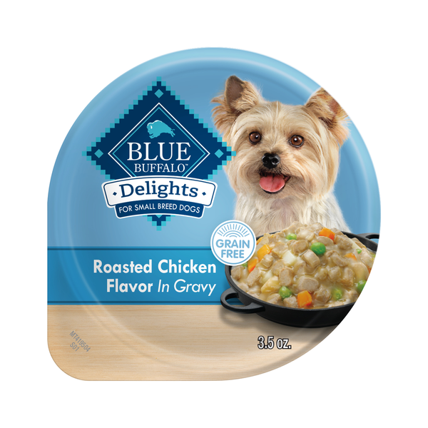 Blue Buffalo Delights Natural Adult Small Breed Wet Dog Food Roasted Chicken Hearty Gravy
