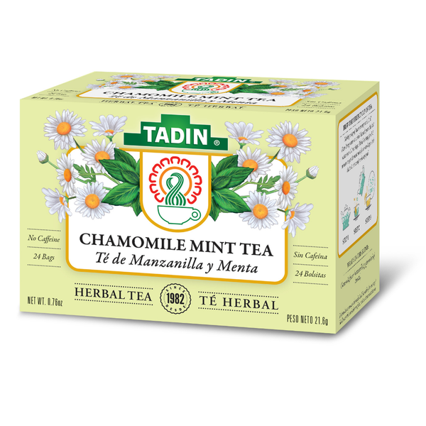 Tadin Chamomile Tea with Mint, Caffeine Free Herbal Tea