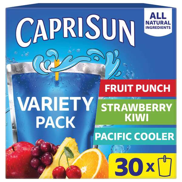Capri Sun Fruit Punch, Strawberry Kiwi & Pacific Cooler Kids Juice Pouches Variety Pack