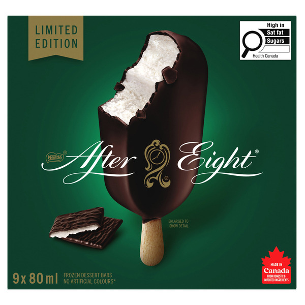 Nestle After Eight Frozen Dessert Bars Limited Edition, 9 x 80 ml