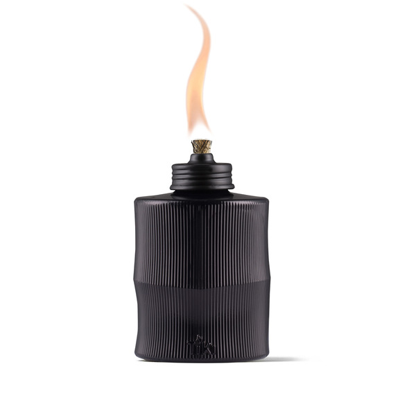 TIKI 5.75 Inches Black Glass Citronella Tabletop torch
