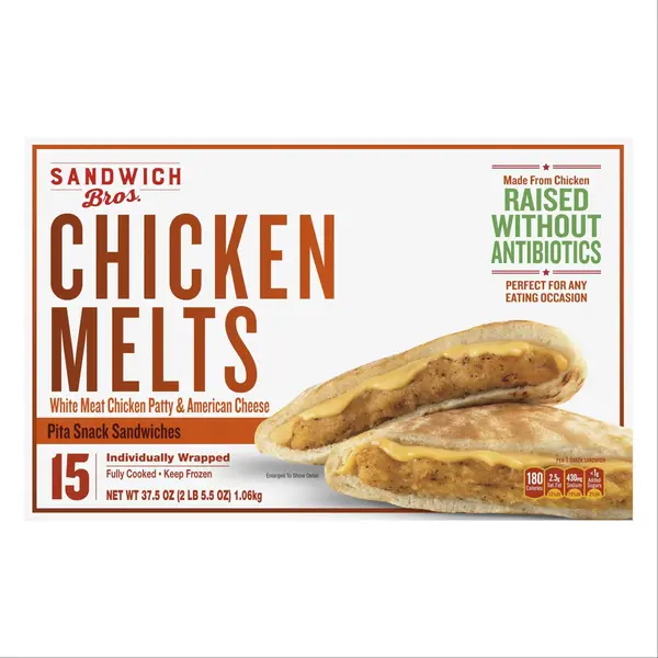 Chicken Melts Flatbread Pocket Sandwiched, 15 ct