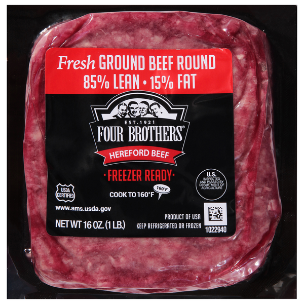 Four Brothers USDA Certified Hereford 85% Lean Ground Beef Same