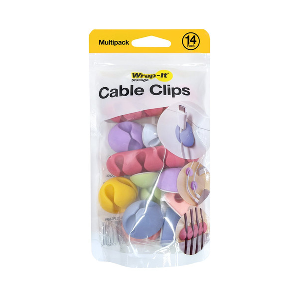 Wrap-It Storage Assorted Cable Clips Macaron