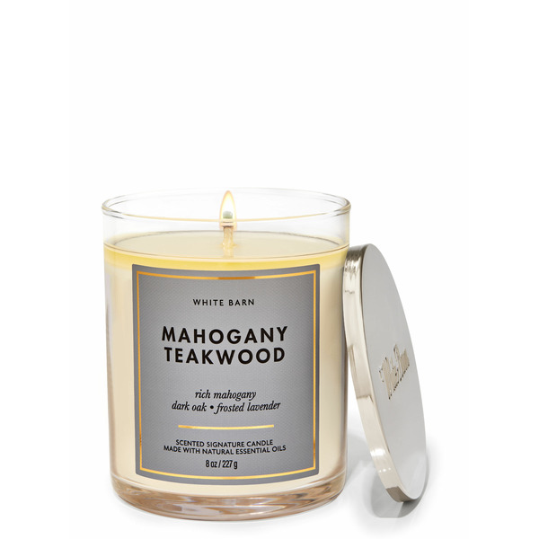 Mahogany Teakwood Single Wick Candle