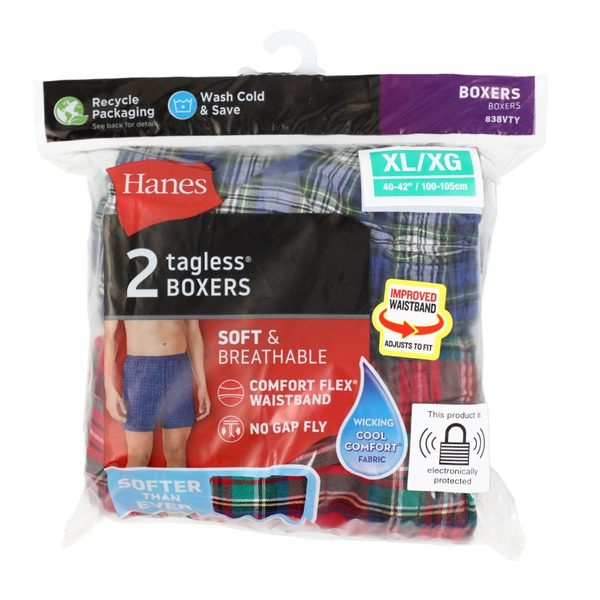 Hanes Classic Plaid Men's XL XG Boxers Same-Day Delivery | Family