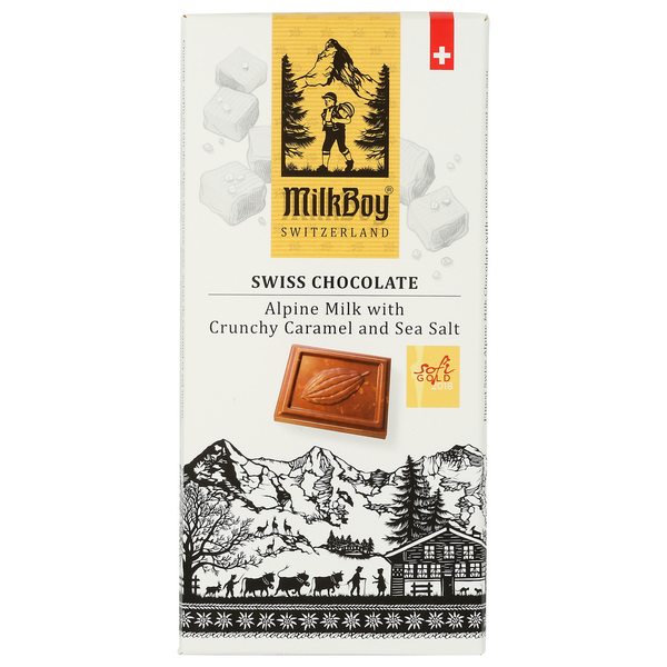 Milkboy Switzerland Alpine Milk Chocolate With Crunchy Caramel And