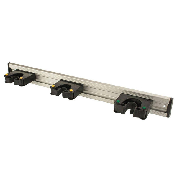 Everbilt 20 In. Adjustable Storage Wall Mount Tool Bar With 3 Rubber Grip Hooks In Black