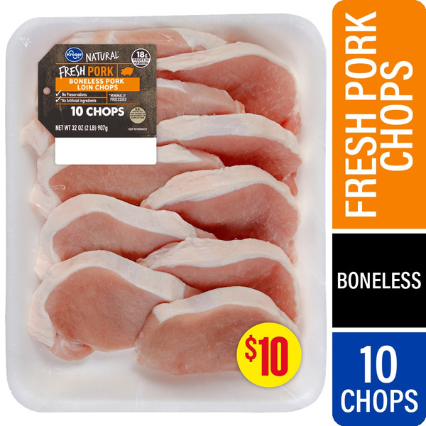 Kroger Boneless Pork Loin Chops Same-Day Delivery or Pickup | Ruler Foods