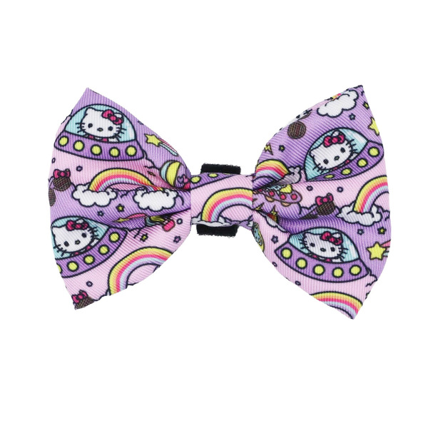 Sassy Meow Hello Kitty Space Cat Bow Tie With Velcro Straps - Purple