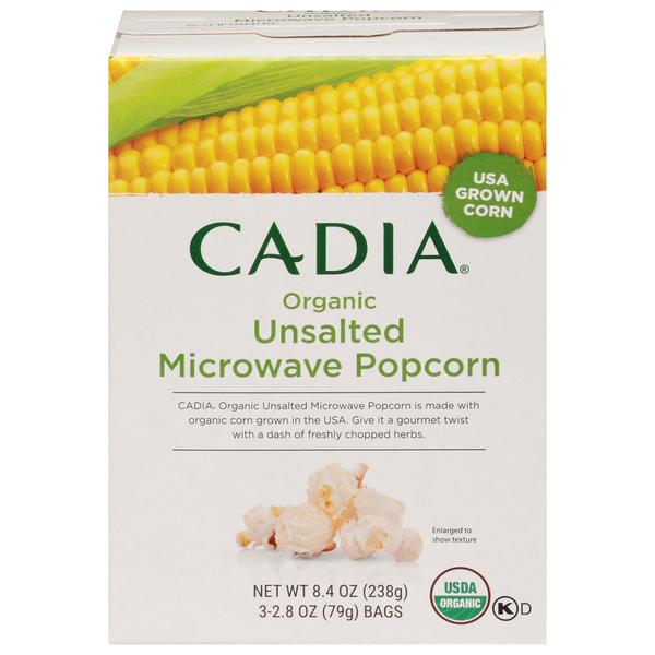 CADIA Popcorn, Organic, Microwave, Unsalted